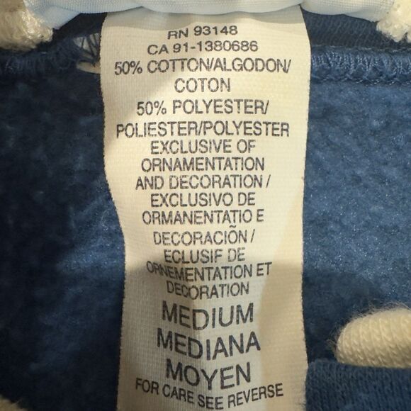 VTG 90s Morning Sun Birds Art Print Cardigan Sweatshirt USA Woman’s M Fall Navy - Picture 9 of 10